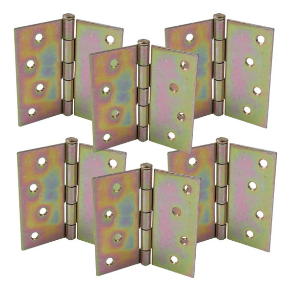 Pack 6 Bisagra Galvanizada Para Puerta 4 X 4 Pulgadas