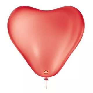 Balão Bexiga Coração Vermelho 6 Pol C/50 - Love Namorados