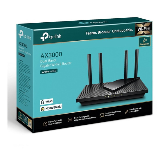 Archer Ax55 Router Ax3000 Gigabit Wi-fi 6 Doble Banda 