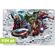 Adesivo De Parede Vingadores Avengers Hulk 7,5m² - 2,5 X 3,0