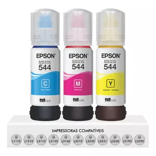 Kit 3 Tintas Coloridas Originais Epson T544 P/ L1250 L3250