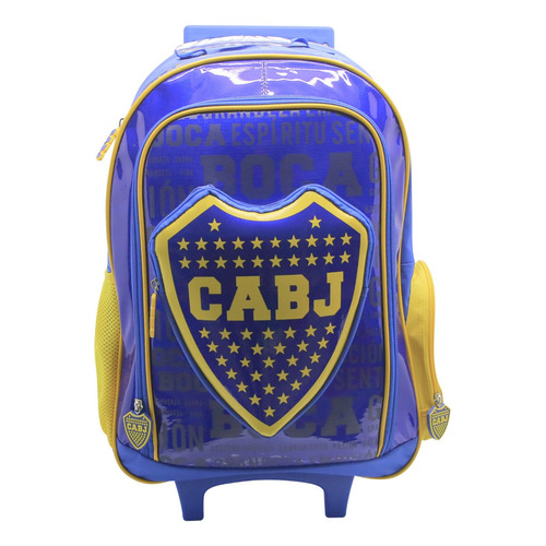 Mochila Con Carro Escolar 18 Pulgadas Boca Juniors Cresko Color Azul