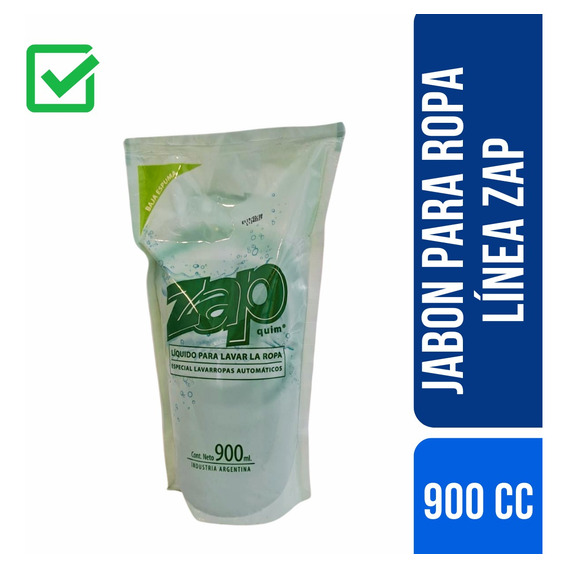 Jabón Líquido Para La Ropa Zap Sachet 900 Cc