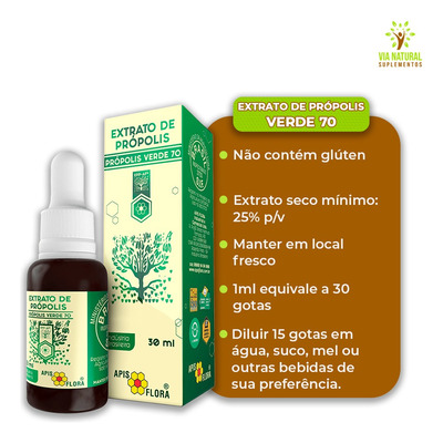 Combo Extrato De Própolis Verde 70 - Kit 2 Und - Apis Flora