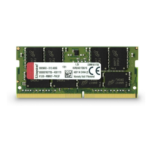 Memoria RAM ValueRAM color verde oscuro 16GB 1 Kingston KVR32S22D8/16