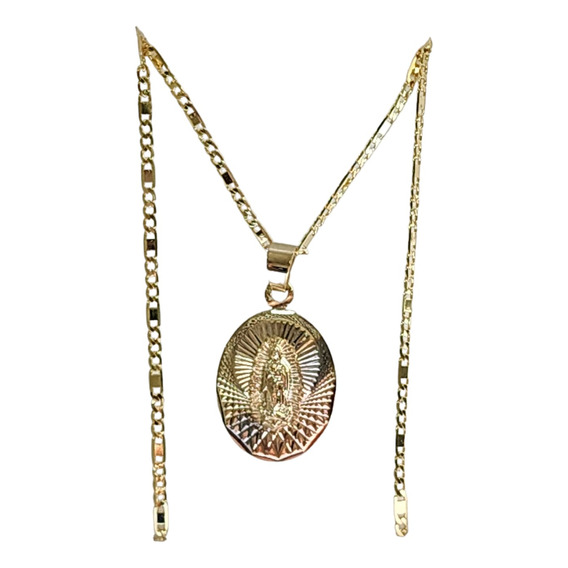 Medalla Oro Ovalada Lux De Virgen De Guadalupe +estuche V1