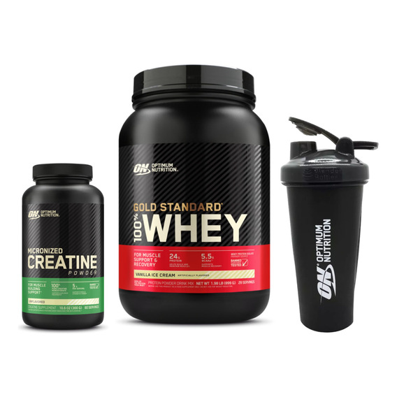 Optimum Nutrition: Whey Gold 2lb + Creatina + Shaker Gratis 