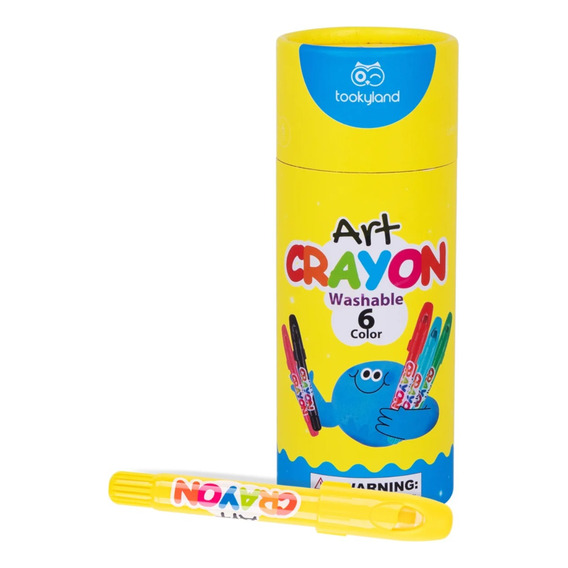 Set 6 Crayones Lavables Punta Retractil Lápices Cera