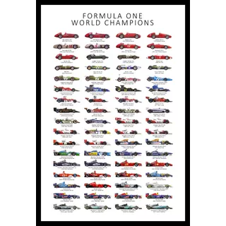 Formula 1 Campeones De 1950 Al 2017 Cuadro Enmarcado 45x30cm