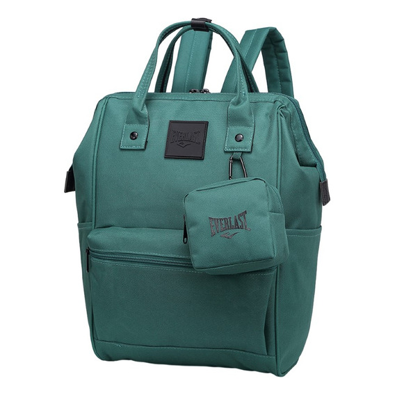 Mochila Everlast Boca Rigida Con Monedero Lona Urbana Color Verde 22204