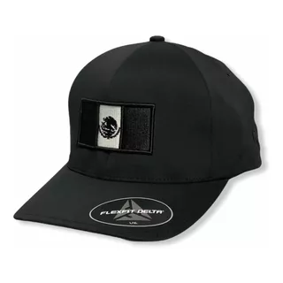 Gorra Flexfit Delta Bandera México Negro Blanco