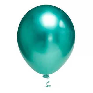 Bexiga Balão Metalizado Platino Cromado C/ 50un Nº 5 Pol Cor Verde