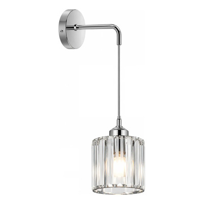 Aplique Colgante Prisma R Cristal Cromo Apto Led E27