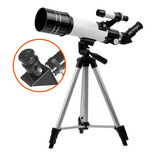 Telescopio Refractor Para Niños Astronomico F300x70 Tripode Color Plateado