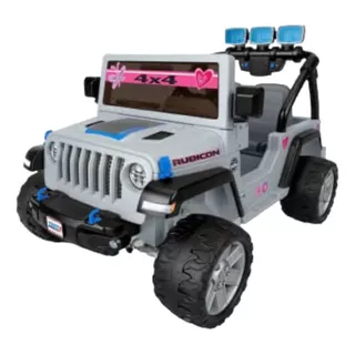 Jeep Wrangler Montable Eléctrico 4x4 Niño Niña Power Wheels Color Gris