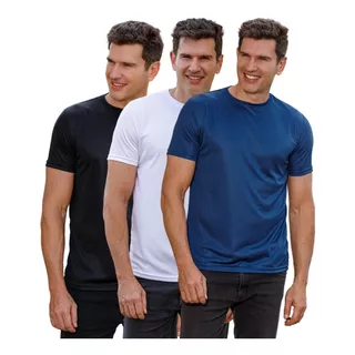  Camisetas Dryfit Kit 3 Camisetas Básicas Malha Fria Premium