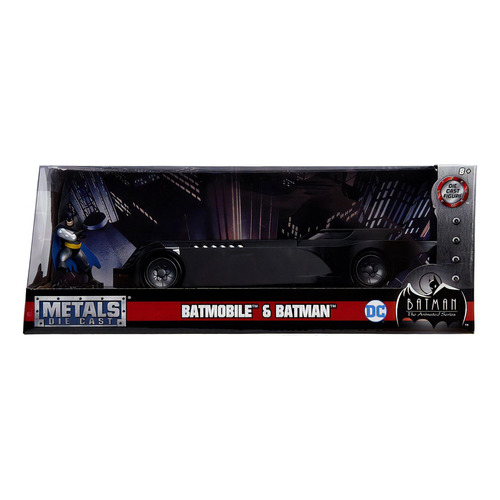 Coche Batmobile 6 Batman 1:24 Batman Animated Series Dcmetal Color Negro
