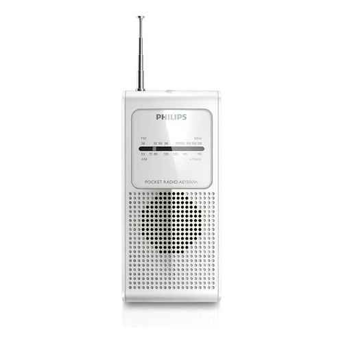 Radio Portátil Analógico Philips Ae1500w Fm/am De Bolso Cor Prata