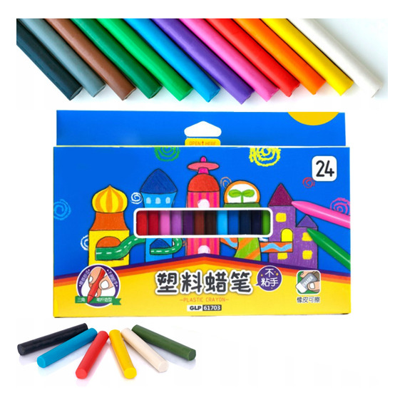 Set 24 Plumones De Color Punta Borrable Marcadores Crayones