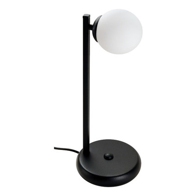 Lampara Velador Mesa Elyn Globo Opal Apto Led G9 Deco