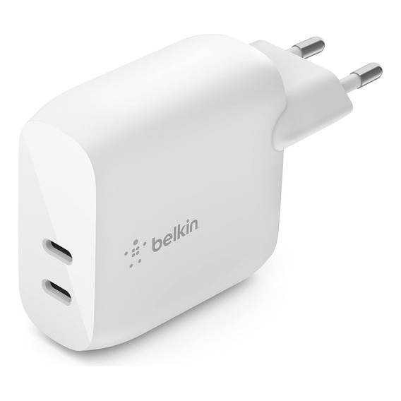 Cargador Dual Belkin 40 W Boostcharge Usb-c Blanco