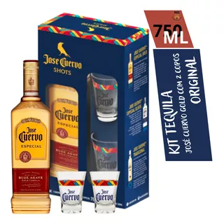 Tequila Jose Cuervo 750 Ml Com Selo + 2 Copos Shot Presente