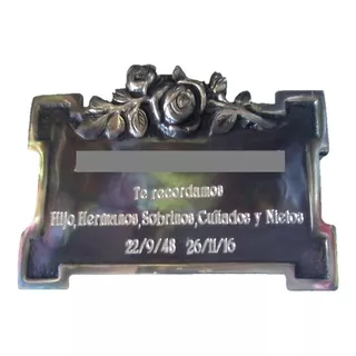 Placas Funerarias De Bronce N° 9 (b) 23 Cm X 15 Cm