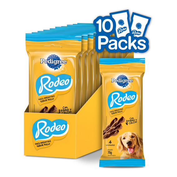 Pedigree Rodeo Snack Para Perro Adulto Sabor Pollo 10un