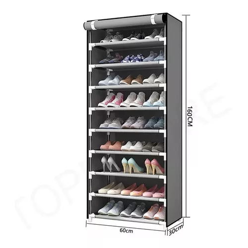 HOMEFORT - Zapatera de madera de 7 niveles tipo torre, ideal como  organizador vertical de zapatos para el recibidor.