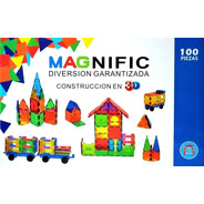 Juego Didáctico Magnific 100 Bloques Magneticos Vehículos