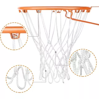 Aro Basquete Cesta Reforçado Com Rede Chuá E Presilhas 45cm