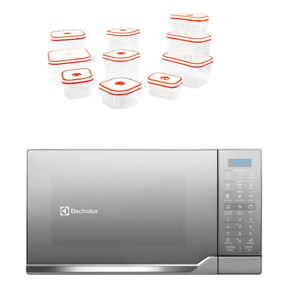 Combo: Microondas Electrolux 30l Plata (emdo30g2gsrug) + Set