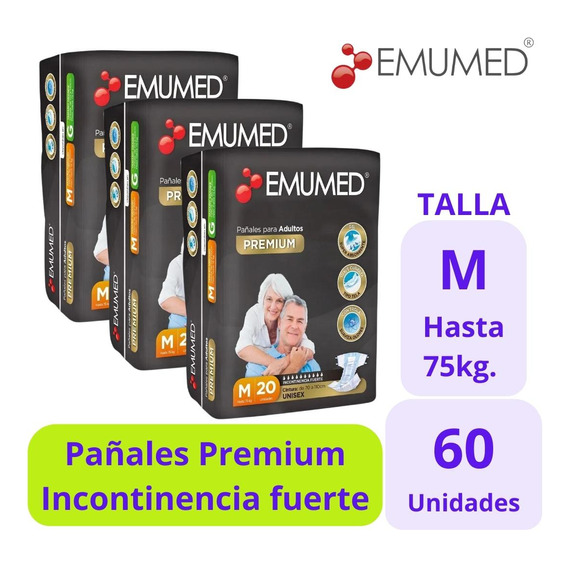 Emumed Pañal Premium Talla M 3x20uds