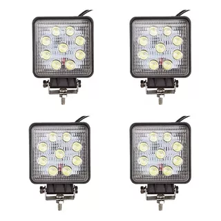 Pack 4 Foco Cuadrado  Led 27w 12v-24v Neblinero