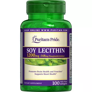 Puritans Pride Lecitina De Soya 1200 Mg 100caps Ptr Sabor Sin Sabor