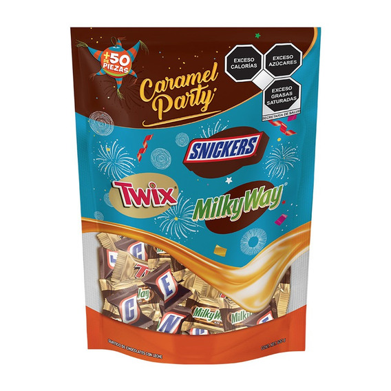 Chocolates Milky Way, Snickers, Twix 50 Piezas, 632g.