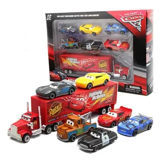 Kit 7 Carrinhos Filme Cars Relâmpago Mc Queen Die Cast 