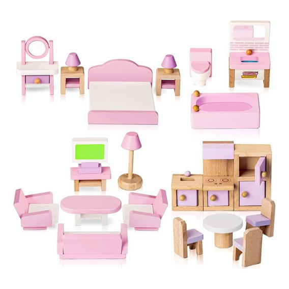 Muebles De Madera Para Casa Muñecas 22 U Montessori B143