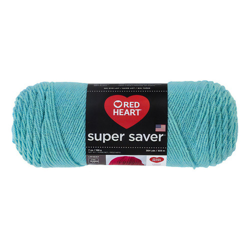 Estambre Acrílico Liso Super Saver Red Heart Coats Color 0505 Aruba Sea