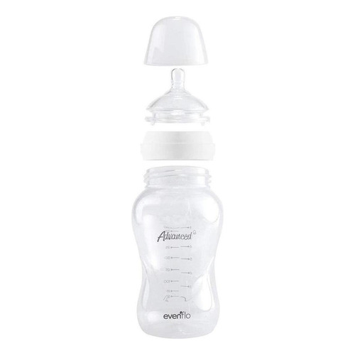 Biberon Evenflo 1126 Advanced 270ml/9oz Flujo Medio 3m+ Color Blanco