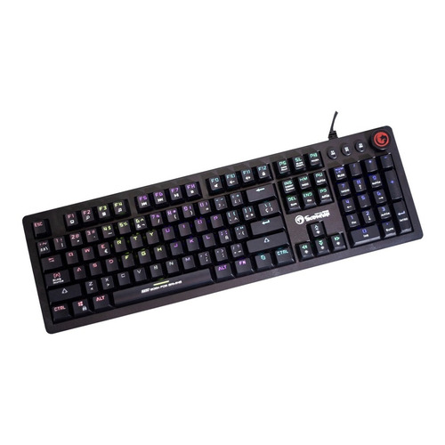 Teclado Gamer Mecanico Marvo Kg917 Rainbow Outemublue Color del teclado Negro