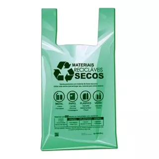 Sacola Impressa Lei Biodegradável Verde 48x55 Pacote C/500