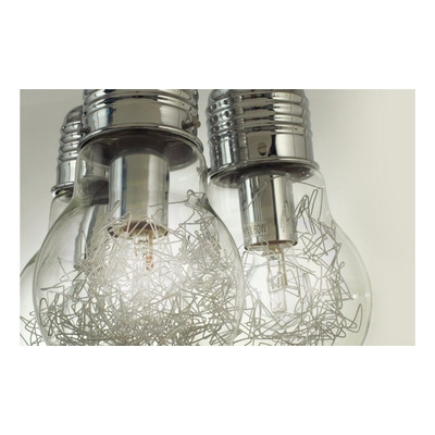 Colgante Bombilla 1 Luz Apto Led E-27 Cromo Moderno Cristal