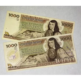 Par De 1,000 Pesos Sor Juana Familia A Variantes Nuevos !