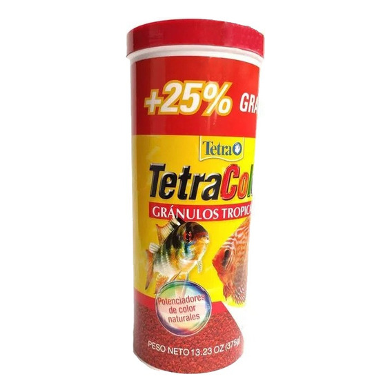 Tetra Tetracolor granulos tropicales x 375gr alimento balanceado para peces acuario, discos y ciclidos. colores Vibrantes con antioxidantes y prebióticos. Agua limpia, proteína pescado y camarón 47.5%