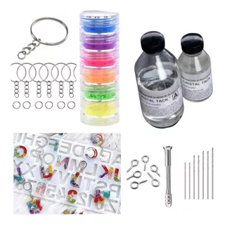 Kit Molde Silicona Letras +llaveros Y Piton X15+taladro+leer