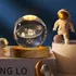 Lampara De Noche Led 3d De Bola De Cristal Galaxia 6cm
