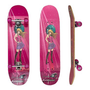 Skate Feminino Rosa/roxo Infantil Shape Com Lixa Completo 
