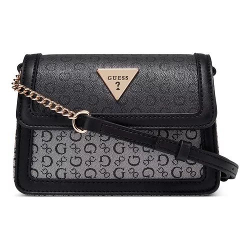 Bolsa Guess Factory Con Correa De Hombro Para Mujer Acabado de los herrajes  Niquel Color Negro multi Color de la correa de hombro Negro Diseño de la  tela Liso