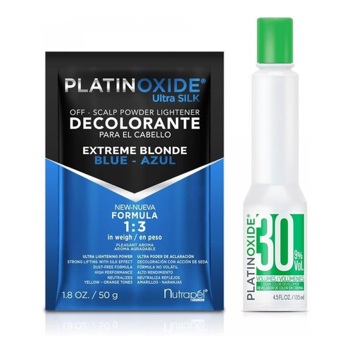 Kit Decolorante Nutrapel  Platinoxide Decolorante Nutrapel Platinoxide tono azul